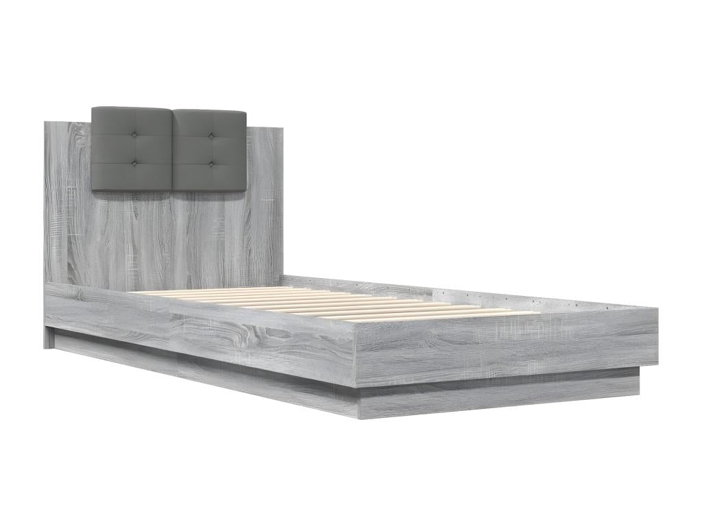 Homzora grey bed frame without mattress 100x200 cm
