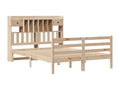 Bookcase bed without mattress 140x190 cm solid pine wood