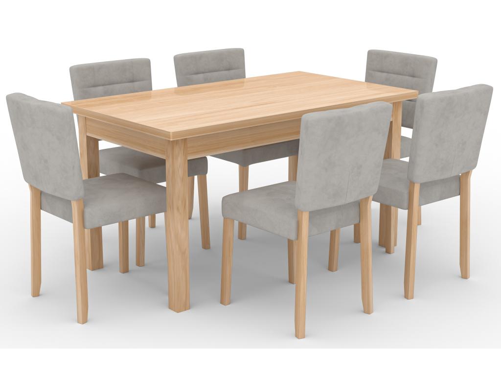 Modern chair in natural beech wood and choice of fabric Kloba-Tissu 27115