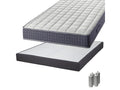 Doucezen - Mattress Pack 140x190 with 2x20cm Detachable Upholstered Bed Base, Doucezen Anthracite, Silver Legs 15cm