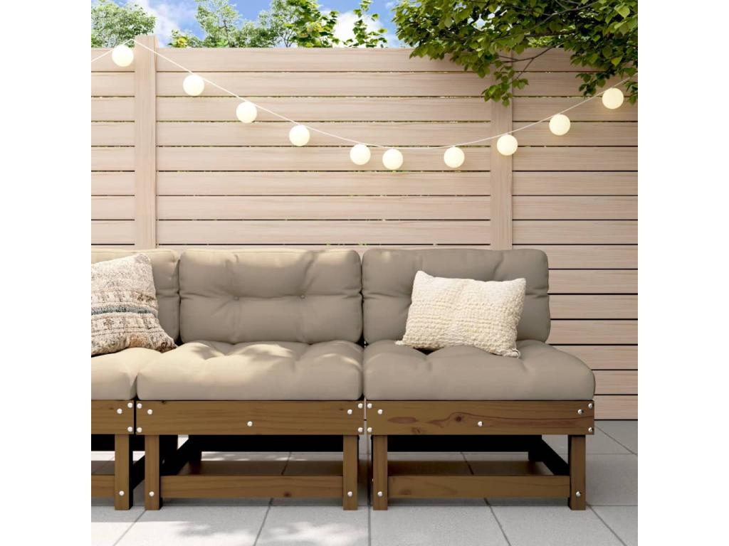 2-piece garden center sofas, honey brown, solid pine wood