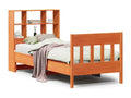 Bed frame without mattress, brown wax finish, 100x200cm, solid pine wood