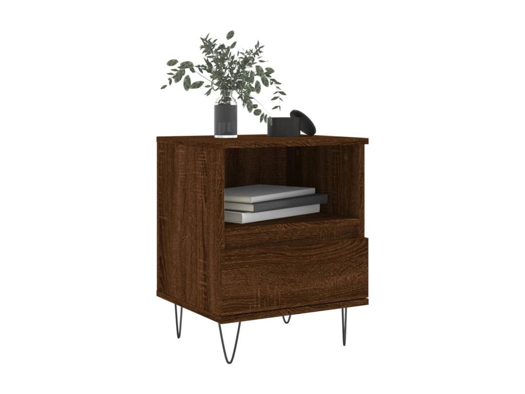 Brown oak bedside table 40x35x50 engineered wood