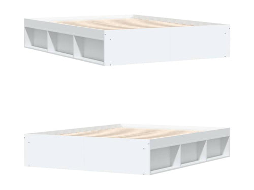 White bed frame without mattress, 160x200 cm