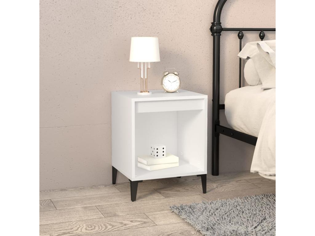 2-piece bedside tables, white, 40x35x50 cm