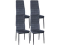 Set of 4 dining chairs - Velvet / Metal - Light Grey - Meubiana
