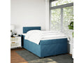 Homzora bed base and blue 120x190 cm velvet mattress