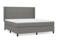 Upholstered bed base with mattress, dark grey, 180x200cm, fabric