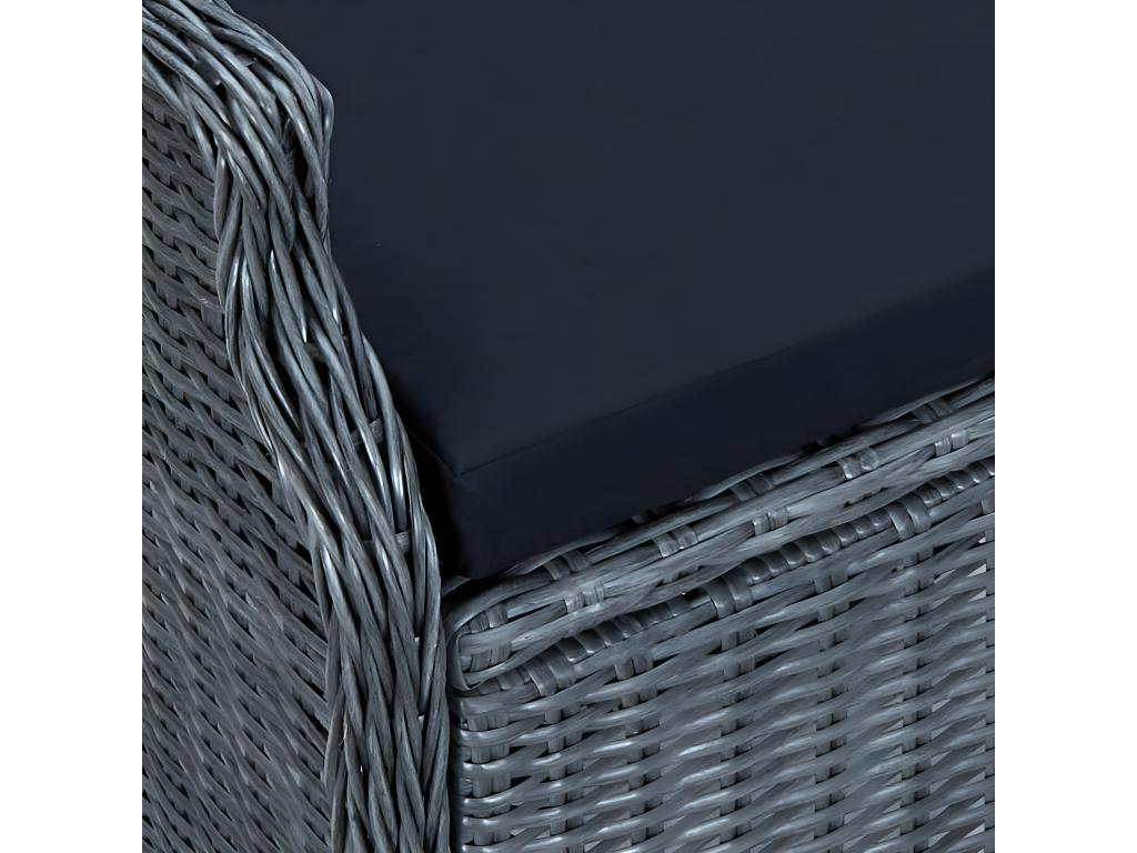 5-piece garden dining set, dark grey, 9