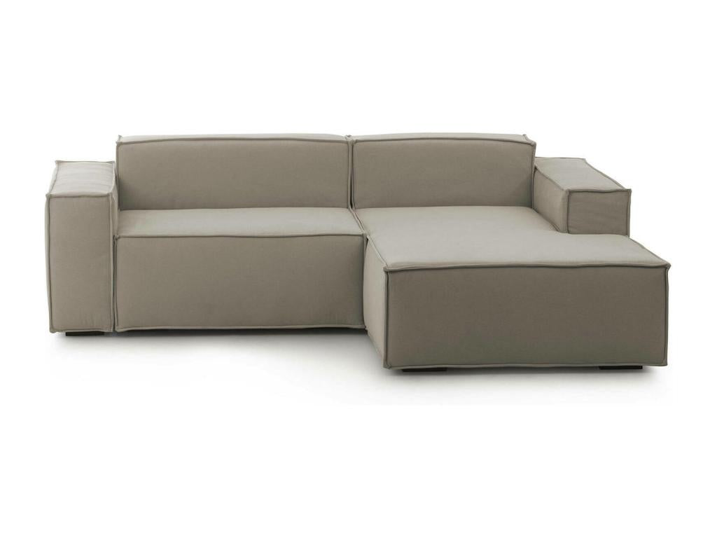 Homzora fixed sofa, modular 2-seater sofa with right-hand peninsula, Made in Italy, Modern fabric sofa, 220x170x70 cm, Homzora