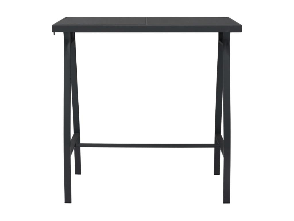 Black garden bar table, 110x60x110 cm, tempered glass
