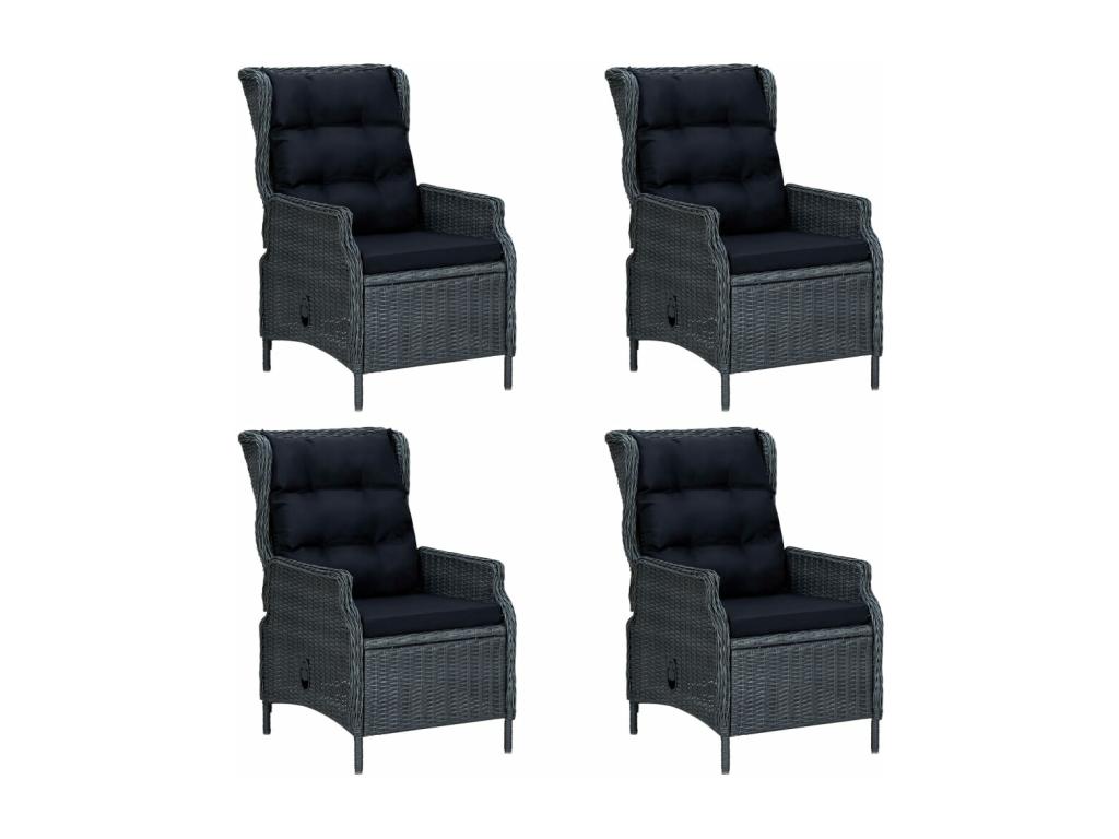 5-piece garden dining set, dark grey, 9