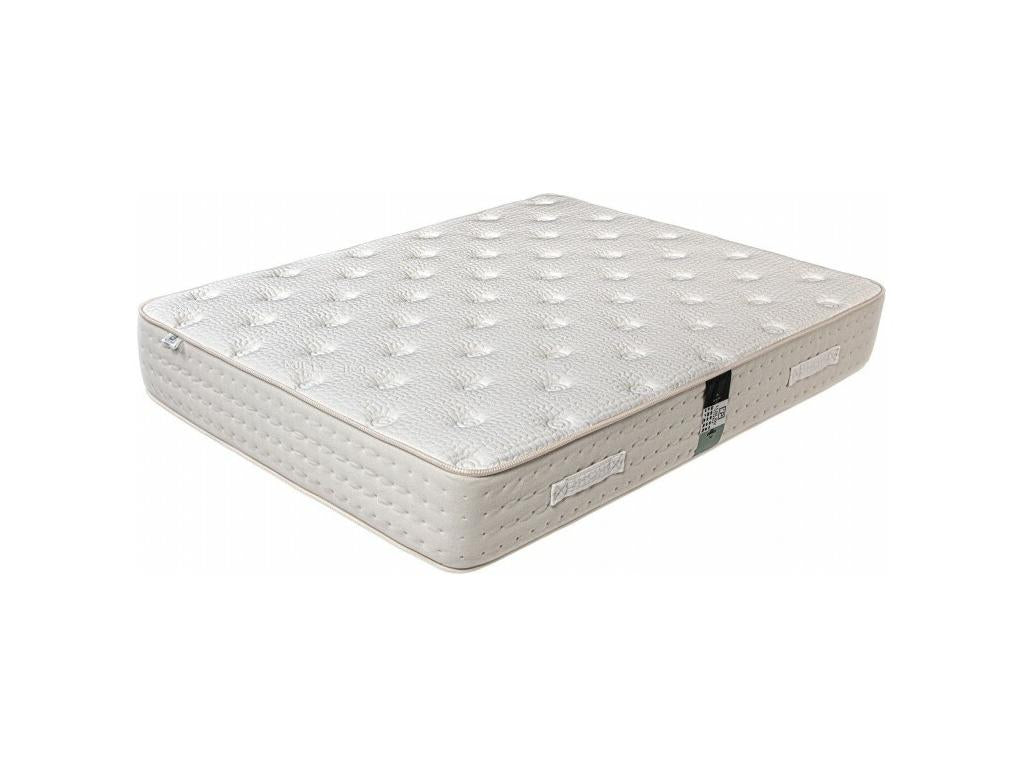 Homzora 26cm High Density Foam Mattress Set, Firm Summer/Winter Sides, Grey Slatted Base (20cm Thick), Pillow, Duvet, Headboard (140x190cm)