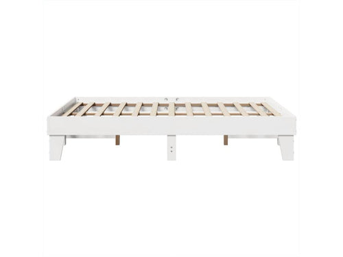 Bed frame without white mattress 140x190 cm solid pine wood