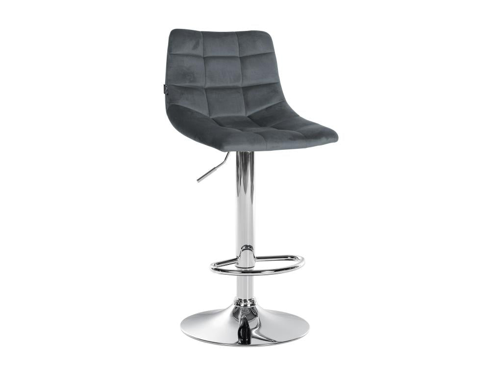 Bar stool - Velvet / Metal - Dark Grey - Homzora
