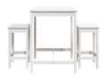 3-piece garden bar set, white, solid pine wood