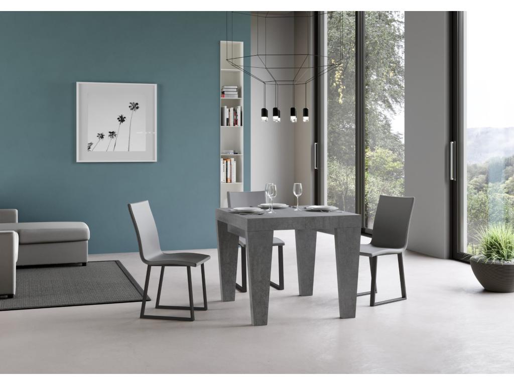 Homzora extendable table 90x90/246 cm Concrete Grey