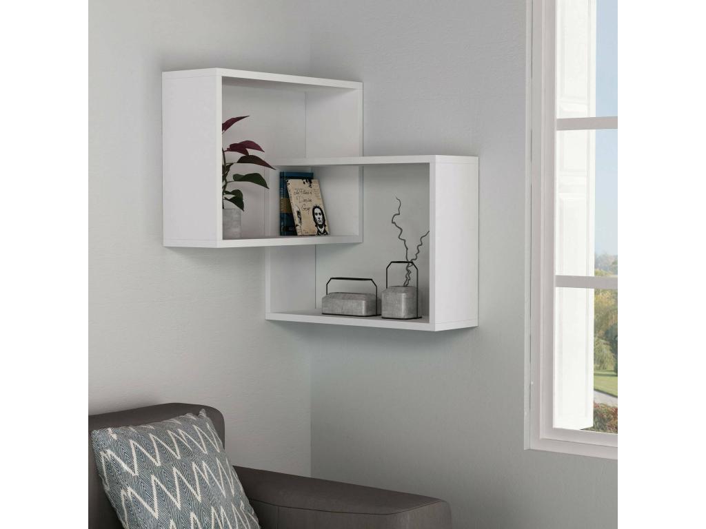 Meubiana wall shelf, wall shelf, multi-purpose shelving unit, 68x60x68 cm, white