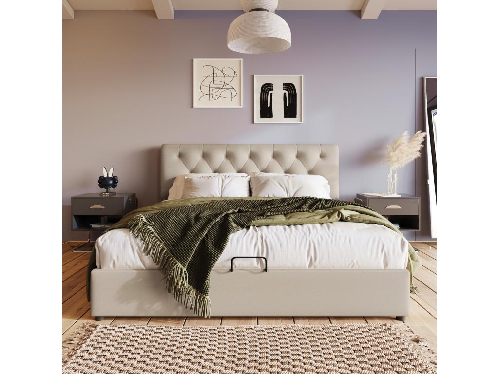 Storage bed - No mattress 140x200cm With mattress - Doucezen