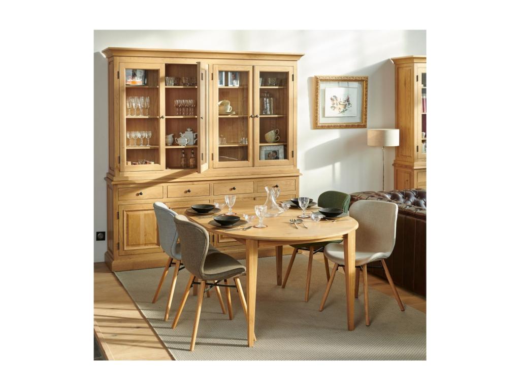 Fabric and oak wood chairs, set of 2 - Homzora