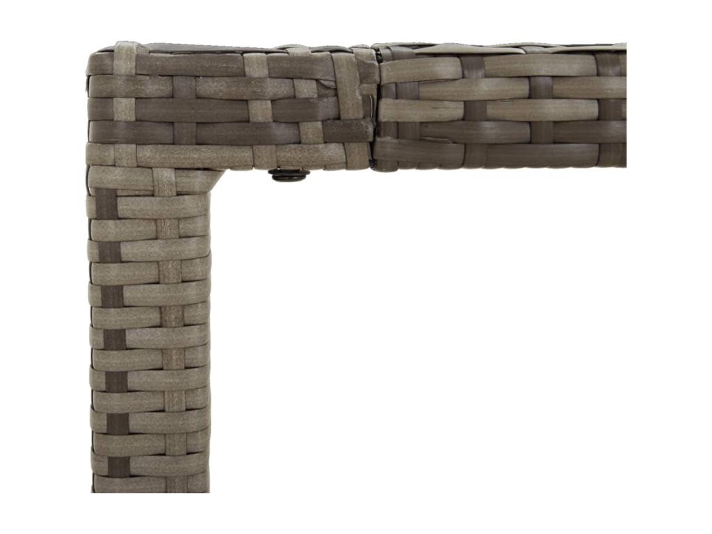 3-piece garden dining set with cushions, grey