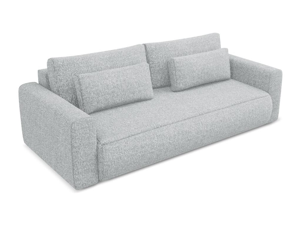 3-seater convertible sofa in textured fabric - silver - Homzora