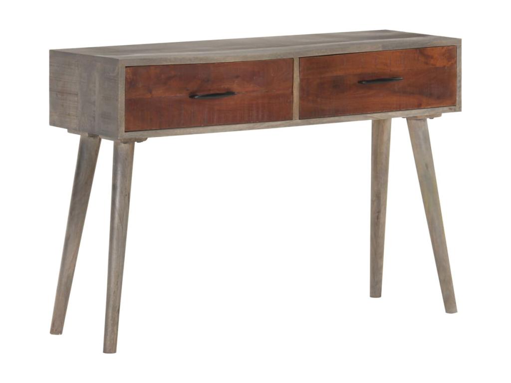 Grey console table 110x35x75 cm Solid raw mango wood