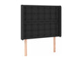 Black LED Headboard 103x16x118/128 cm Faux Leather