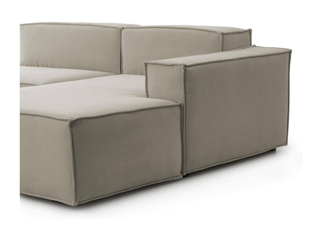 Homzora fixed sofa, modular 2-seater sofa with right-hand peninsula, Made in Italy, Modern fabric sofa, 220x170x70 cm, Homzora
