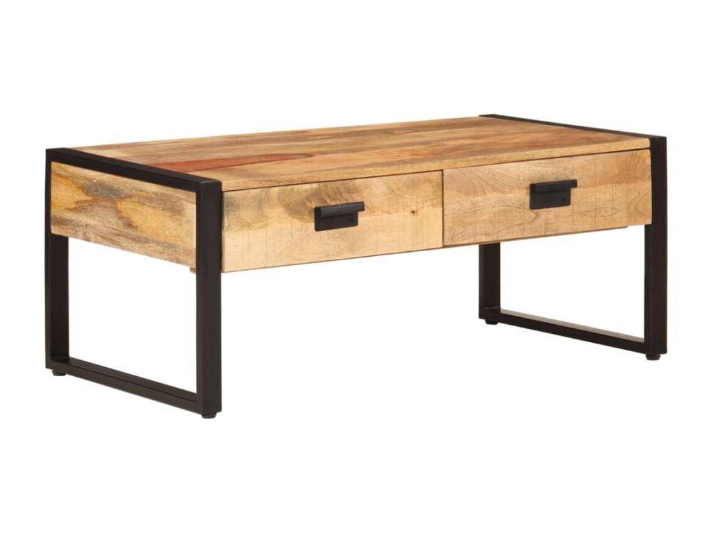 Coffee table 100x54x40 cm solid mango wood and iron