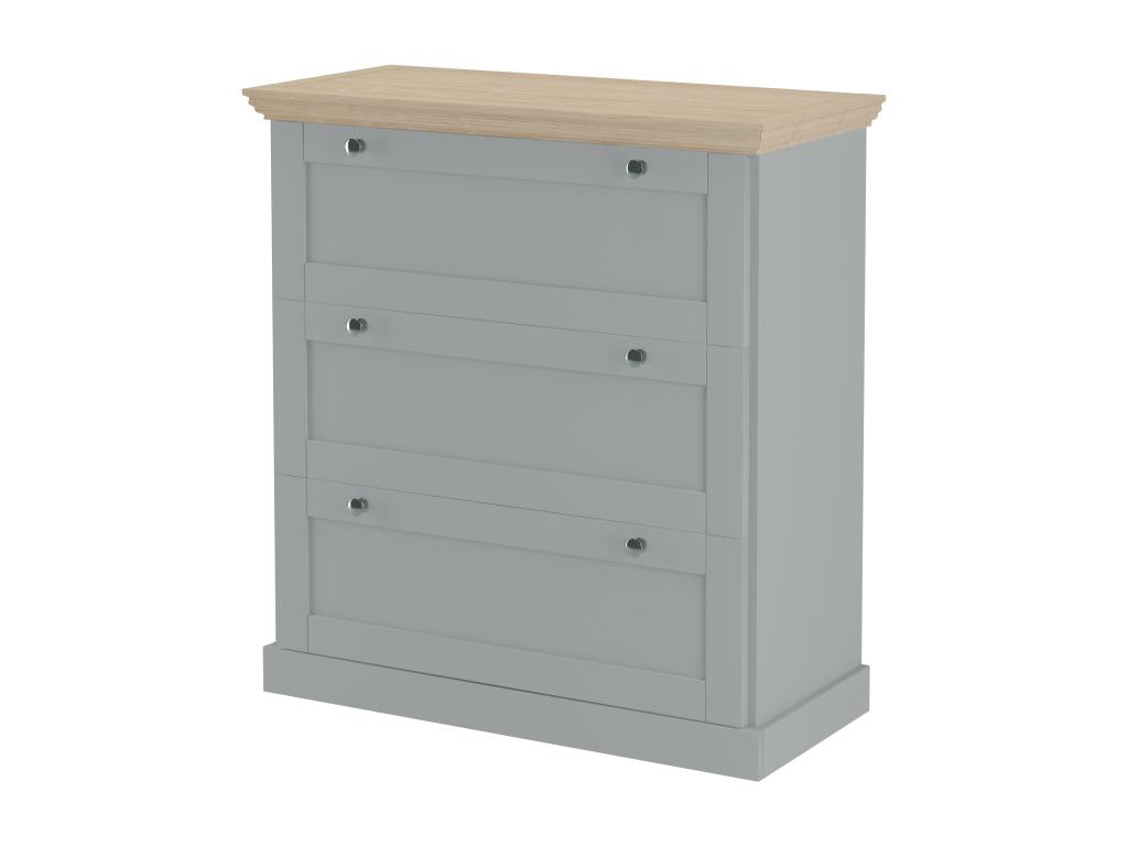 Chest of drawers with 3 drawers, Grey/Oak