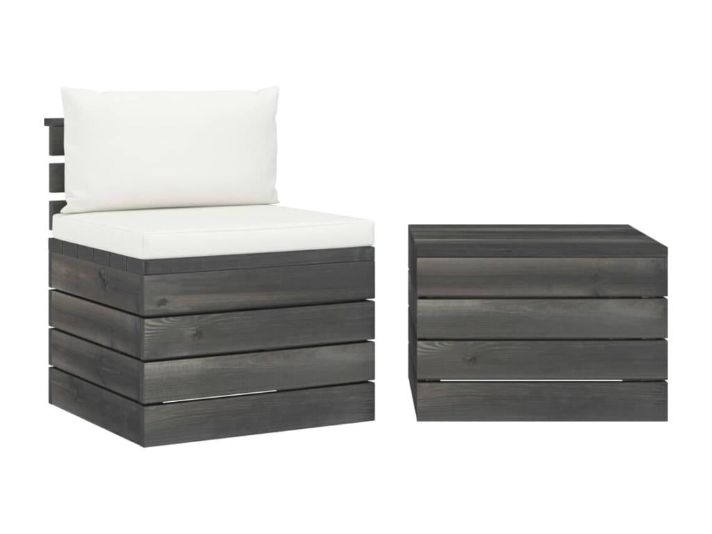 Brown wooden pallet garden furniture set 60x65x71.5 cm 02 0018542