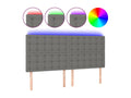 Dark Grey LED Headboard 160x5x118/128 cm Fabric