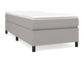 Upholstered bed base with mattress, light grey, 100x200cm, fabric