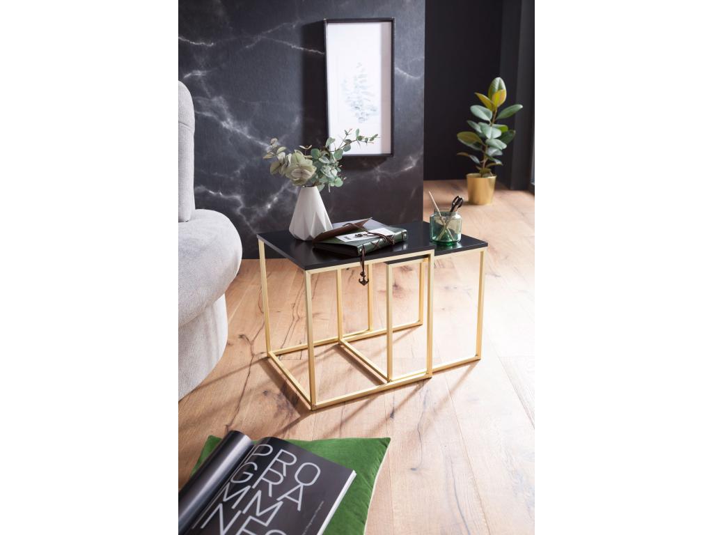 Nesting tables, set of 2, wood/metal, coffee table, side table, designer