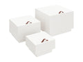 3-piece storage boxes and lids, white, solid pine wood