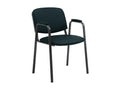 Conference chair - Faux leather / Matte black metal - Black - Homzora