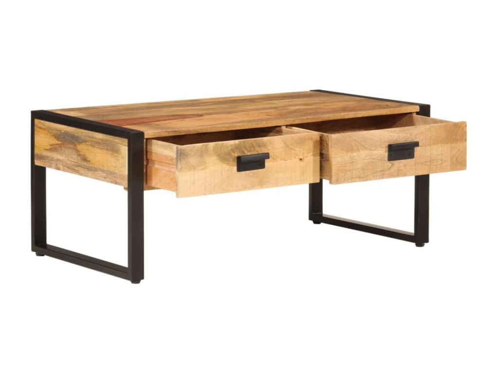 Coffee table 100x54x40 cm solid mango wood and iron