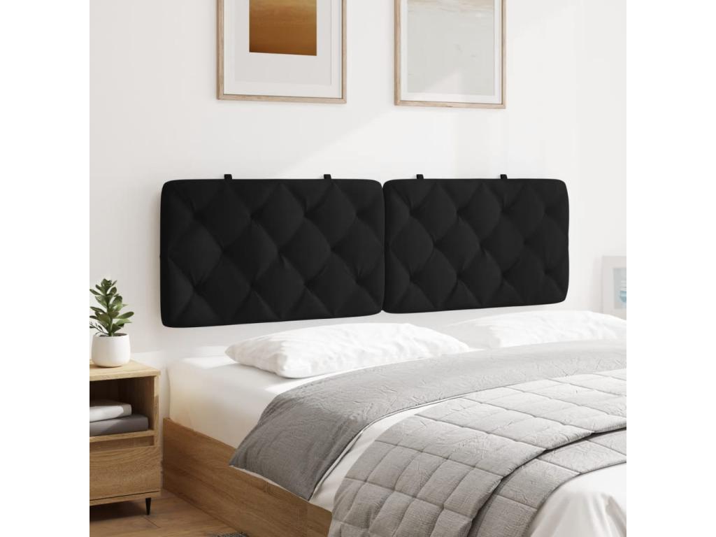 Black velvet headboard cushion, 160 cm