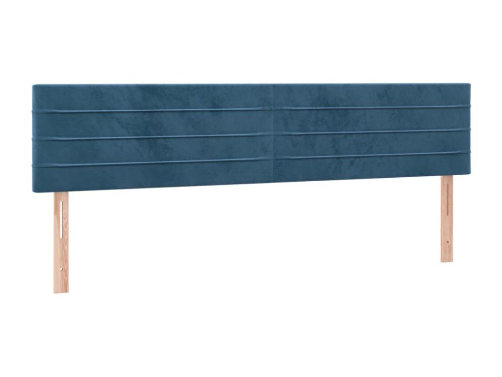 Upholstered bed base with mattress and LED light, dark blue, 200x200 cm, velvet