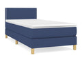 Upholstered bed base with mattress, blue, 100x200 cm, fabric