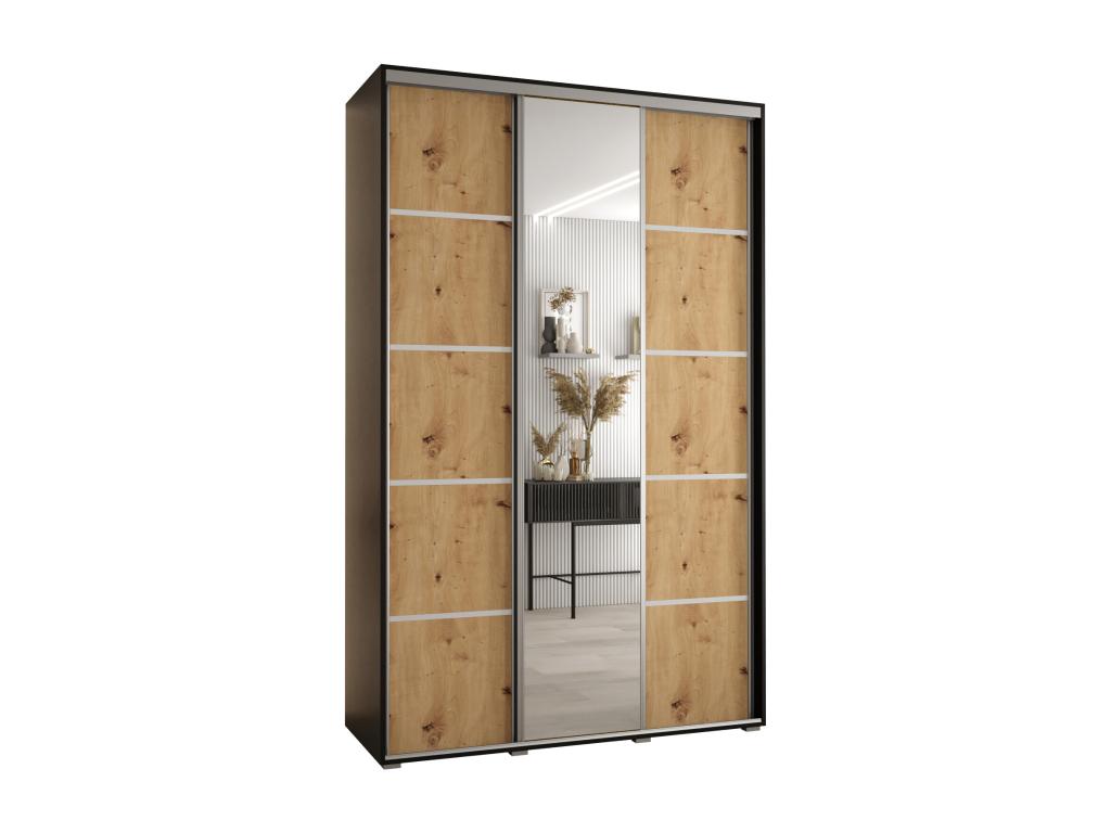 Homzora 5 Sliding Door Wardrobe 235.2/150/45 3 Doors Black/Homzora/Silver