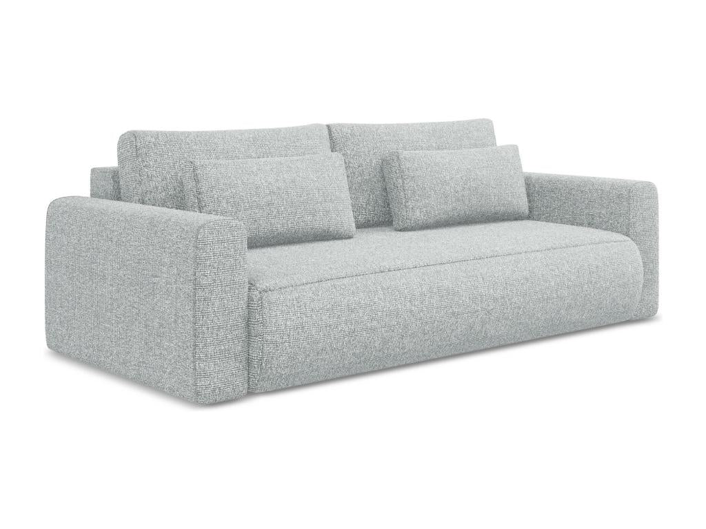 3-seater convertible sofa in textured fabric - silver - Homzora