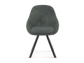 Homzora Chair, Green Fabric, Cognac PU Back, dimensions H85 x W55 x D62, ideal for your kitchen or dining room