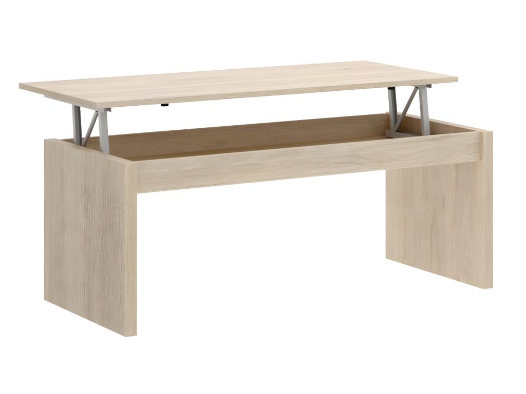 Modular coffee table in natural color - Length 102 x Depth 50 x Height 43 cm
