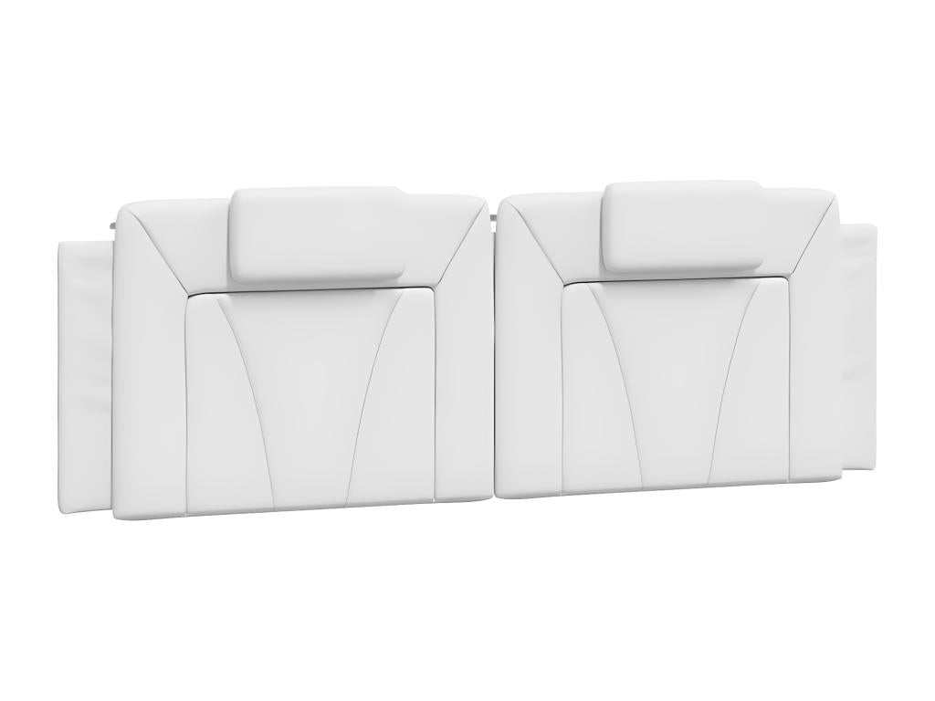 White faux leather headboard cushion, 160 cm