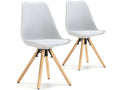 Set of 2 Homzora Nordic Style Dining Chairs, Grey, 54 cm x 49 cm x 84 cm