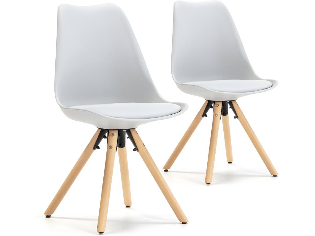 Set of 2 Homzora Nordic Style Dining Chairs, Grey, 54 cm x 49 cm x 84 cm