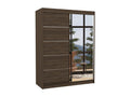 Limka 150cm 2-door sliding wardrobe, 1 dark wood and 1 mirror