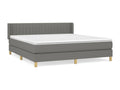 Upholstered bed base with mattress, dark grey, 160x200cm, fabric